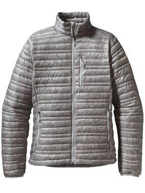 Patagonia Ultralight Down Jacket size Large Grey Zipper Closure Pockets
